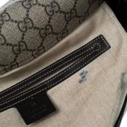 Pre Owned Gucci Beige/Brown GG Supreme Canvas and Leather Web Messenger Bag
