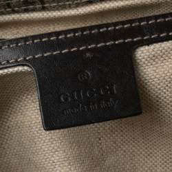 Pre Owned Gucci Beige/Brown GG Supreme Canvas and Leather Web Messenger Bag