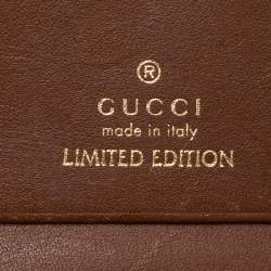 مملوكة مسبقًا Gucci Beige GG Supreme Canvas Limited Edition Bird Embroidered Bifold Card Holder