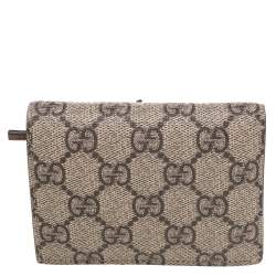 مملوكة مسبقًا Gucci Beige GG Supreme Canvas Limited Edition Bird Embroidered Bifold Card Holder