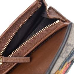 مملوكة مسبقًا Gucci Beige GG Supreme Canvas Limited Edition Bird Embroidered Bifold Card Holder