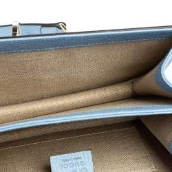 Pre Owned حقيبة كتف غوتشي جلد أزرق مزين جي جي متداخل صغيرة