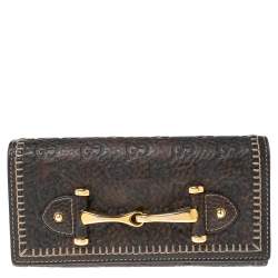 مملوكة مسبقًا محفظة غوتشي كونتينينتال جلد غوتشيسيما بني مزينة هورسبيت ذات قلاب