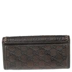 مملوكة مسبقًا محفظة غوتشي كونتينينتال جلد غوتشيسيما بني مزينة هورسبيت ذات قلاب