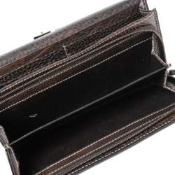 مملوكة مسبقًا محفظة غوتشي كونتينينتال جلد غوتشيسيما بني مزينة هورسبيت ذات قلاب