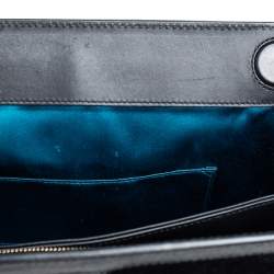 Pre Owned Gucci Black Suede and Patent Leather Medium Ophidia Chain Shoulder Bag