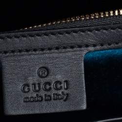 Pre Owned Gucci Black Suede and Patent Leather Medium Ophidia Chain Shoulder Bag