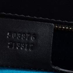 Pre Owned Gucci Black Suede and Patent Leather Medium Ophidia Chain Shoulder Bag