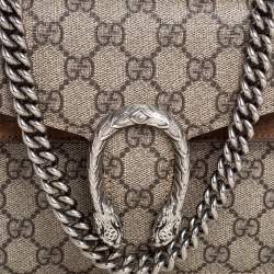 Gucci Beige GG Supreme Canvas and Suede Mini Dionysus Shoulder Bag