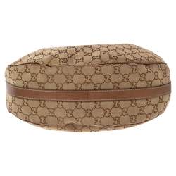 مملوكة مسبقًا Gucci Metallic Brown/Beige GG Canvas and Leather GG Twins Medium Hobo