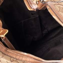 مملوكة مسبقًا Gucci Metallic Brown/Beige GG Canvas and Leather GG Twins Medium Hobo