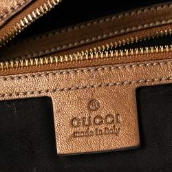 مملوكة مسبقًا Gucci Metallic Brown/Beige GG Canvas and Leather GG Twins Medium Hobo