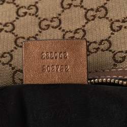 مملوكة مسبقًا Gucci Metallic Brown/Beige GG Canvas and Leather GG Twins Medium Hobo