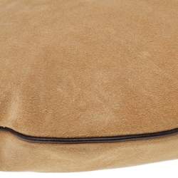 Pre Owned حقيبة هوبو غوتشي إبزيم جلد غوتشيسما وسويدي بني/ بيج