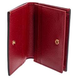 مملوكة مسبقًا حافظة بطاقات غوتشي طية مزدوجة مطرز بيرد كانفاس سوبريم جي جي بيج