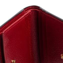 مملوكة مسبقًا حافظة بطاقات غوتشي طية مزدوجة مطرز بيرد كانفاس سوبريم جي جي بيج