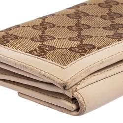Gucci Beige/Ivory GG Canvas and Leather Continental Wallet