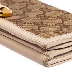 Gucci Beige/Ivory GG Canvas and Leather Continental Wallet