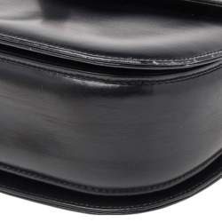 Pre Owned حقيبة غوتشي بامبوو جلد سوداء بيد علوية 