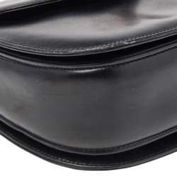 Pre Owned حقيبة غوتشي بامبوو جلد سوداء بيد علوية 