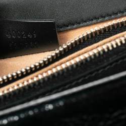 مملوكة مسبقًا حقيبة كتف غوتشي ديونيسوس جلد لامع وقطيفة جي جي سوبريم أسود/ أزرق صغيرة