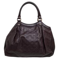 مملوكة مسبقًا Gucci Dark Brown Guccissima Leather Medium Sukey Tote
