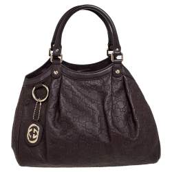 مملوكة مسبقًا Gucci Dark Brown Guccissima Leather Medium Sukey Tote