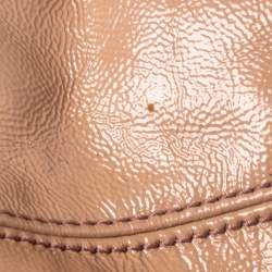 Pre Owned حقيبة غوتشي سوهو جلد بيج لامع متوسطة