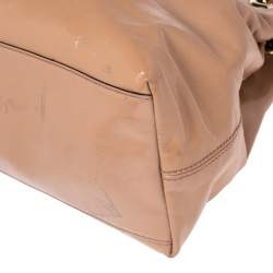 Pre Owned حقيبة غوتشي سوهو جلد بيج لامع متوسطة