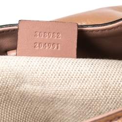 Pre Owned حقيبة غوتشي سوهو جلد بيج لامع متوسطة