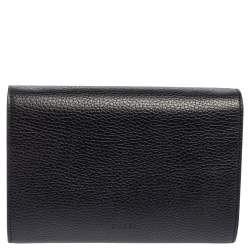 Pre Owned Gucci Black Leather Mini Dionysus Wallet On Chain