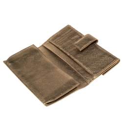 مملوكة مسبقًا Gucci Beige/Gold GG Crystal Canvas and Leather Flap Continental Wallet