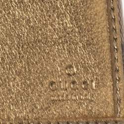 مملوكة مسبقًا Gucci Beige/Gold GG Crystal Canvas and Leather Flap Continental Wallet
