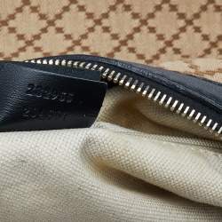 Pre Owned حقيبة هوبو غوتشي سوكي متوسطة جلد وكانفاس ديامنت أسود/ بيج