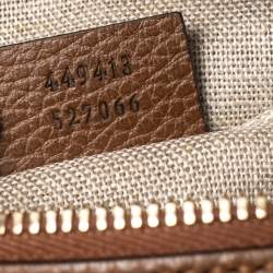 Pre Owned حقيبة كروس غوتشي بري جلد وكانفاس جي جي بيج/ بني