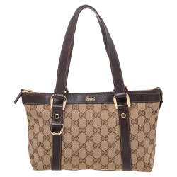 مملوكة مسبقًا Gucci Beige GG Canvas And Leather Tote