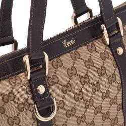 مملوكة مسبقًا Gucci Beige GG Canvas And Leather Tote