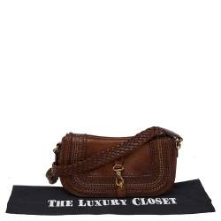 مملوكة مسبقًا Gucci Brown Leather Marrakech Shoulder Bag