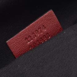 Pre Owned Gucci Beige/Red Diamante Canvas And Leather Sukey Satchel