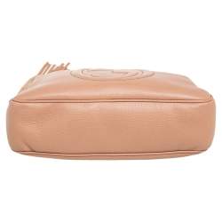 Pre Owned حقيبة كتف غوتشي سلسلة سوهو متوسطةجلد بيج