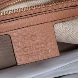 Pre Owned حقيبة كتف غوتشي سلسلة سوهو متوسطةجلد بيج