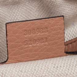 Pre Owned حقيبة كتف غوتشي سلسلة سوهو متوسطةجلد بيج