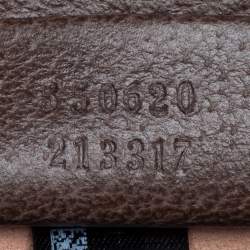Pre Owned Gucci Beige/Ebony GG Supreme Coated Canvas and Leather Mini Ophidia Bucket Bag 