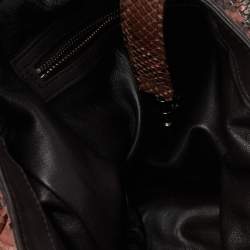 مملوكة مسبقًا حقيبة هوبو غوتشي جاكي متوسطة جلد ثعبان وجلد متعددة الألوان