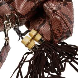 مملوكة مسبقًا حقيبة هوبو غوتشي جاكي متوسطة جلد ثعبان وجلد متعددة الألوان