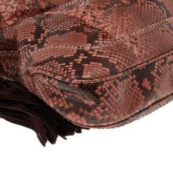 مملوكة مسبقًا حقيبة هوبو غوتشي جاكي متوسطة جلد ثعبان وجلد متعددة الألوان