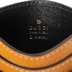 Gucci x Disney Tan GG Supreme and Leather Mickey Mouse Card Holder
