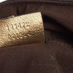 مملوكة مسبقًا Gucci Brown/Metallic Gold GG Satin And Canvas Medium Abbey Tote