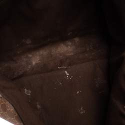 مملوكة مسبقًا Gucci Brown/Metallic Gold GG Satin And Canvas Medium Abbey Tote