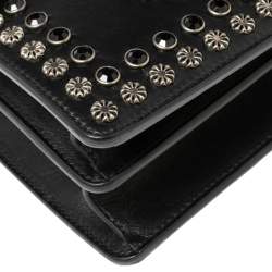 مملوكة مسبقًا Gucci Black Leather Small Dionysus Embellished Shoulder Bag